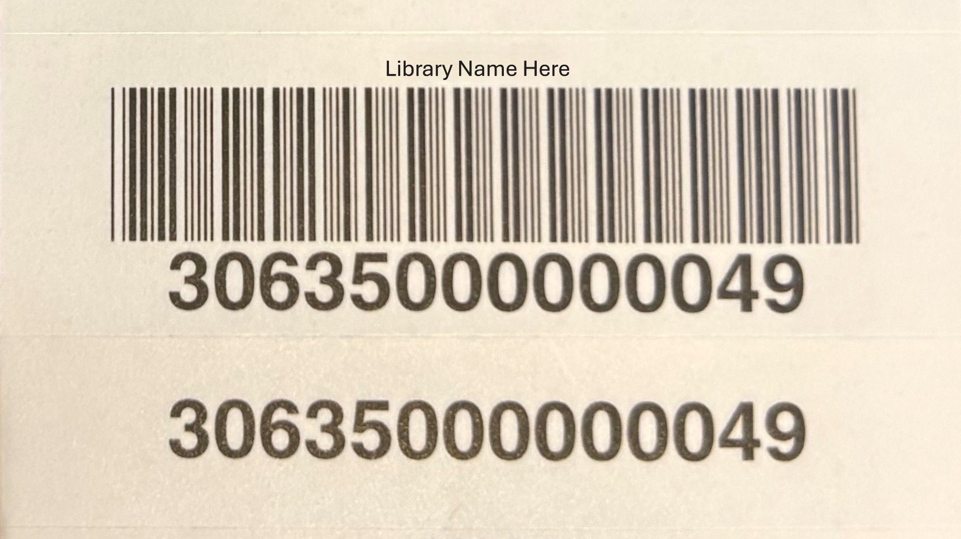 DATA30635: 2-Part Bar Code Labels, 4-Mil Paper, 1 mil matte polyester, Square Corners, ROLLS