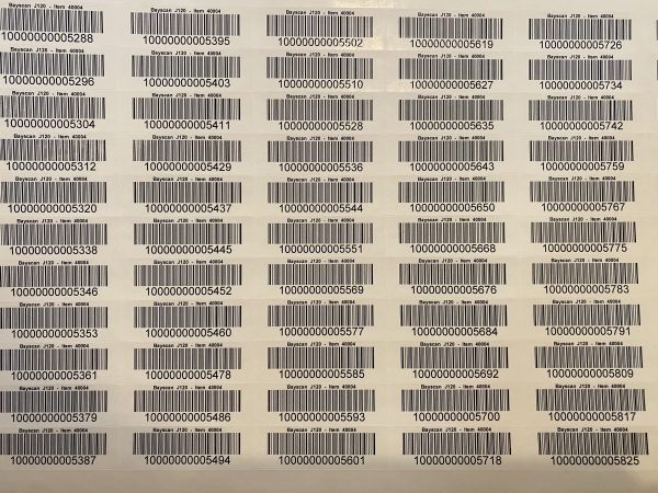 DATA40004:Single Barcode Labels		4-mil Paper		No Laminate		Square Corners		sheets - Image 2