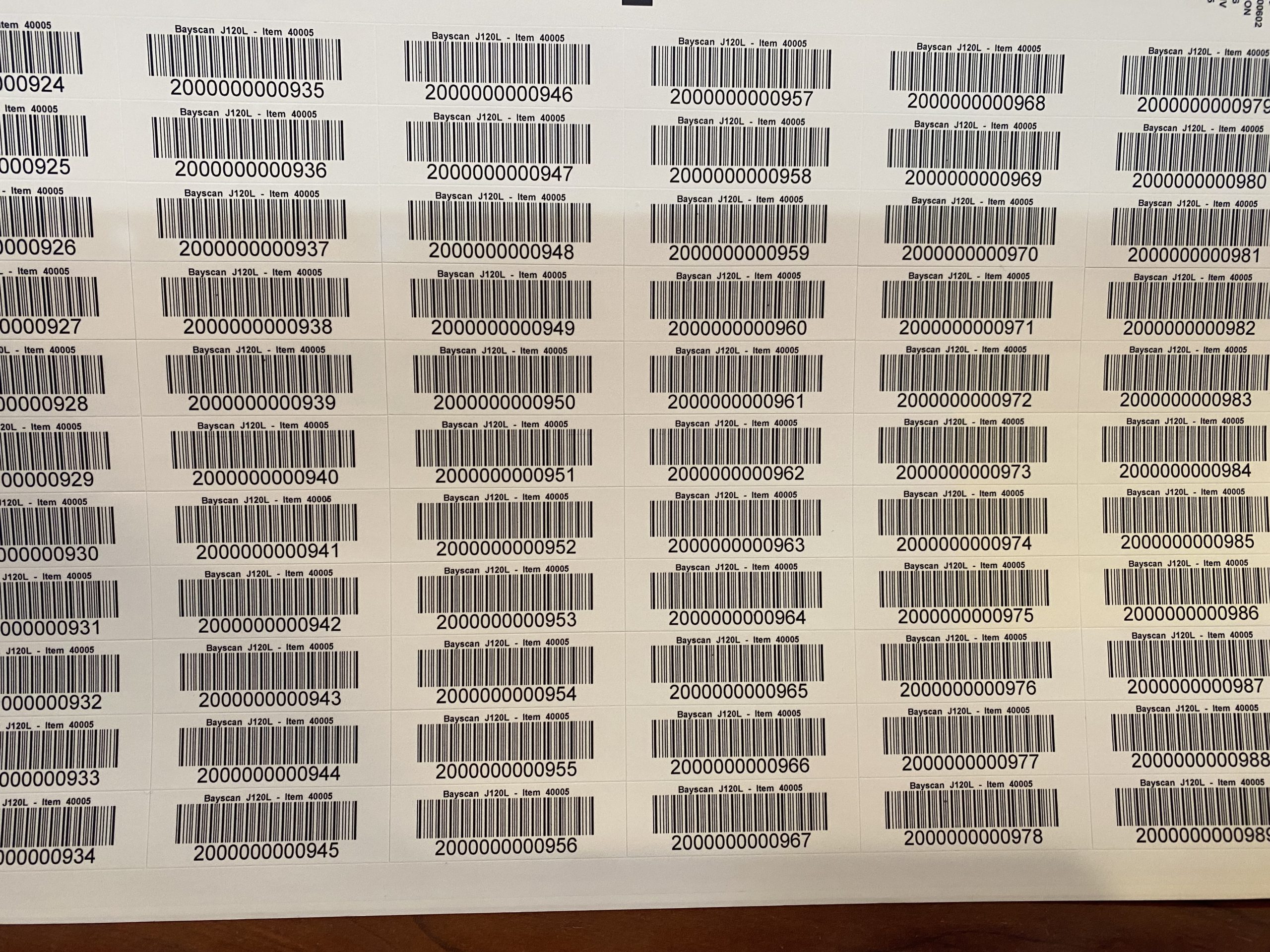 DATA40005:Single barcode Labels 4-mil Paper 1-mil matte polyester Square Corners sheets - Image 2