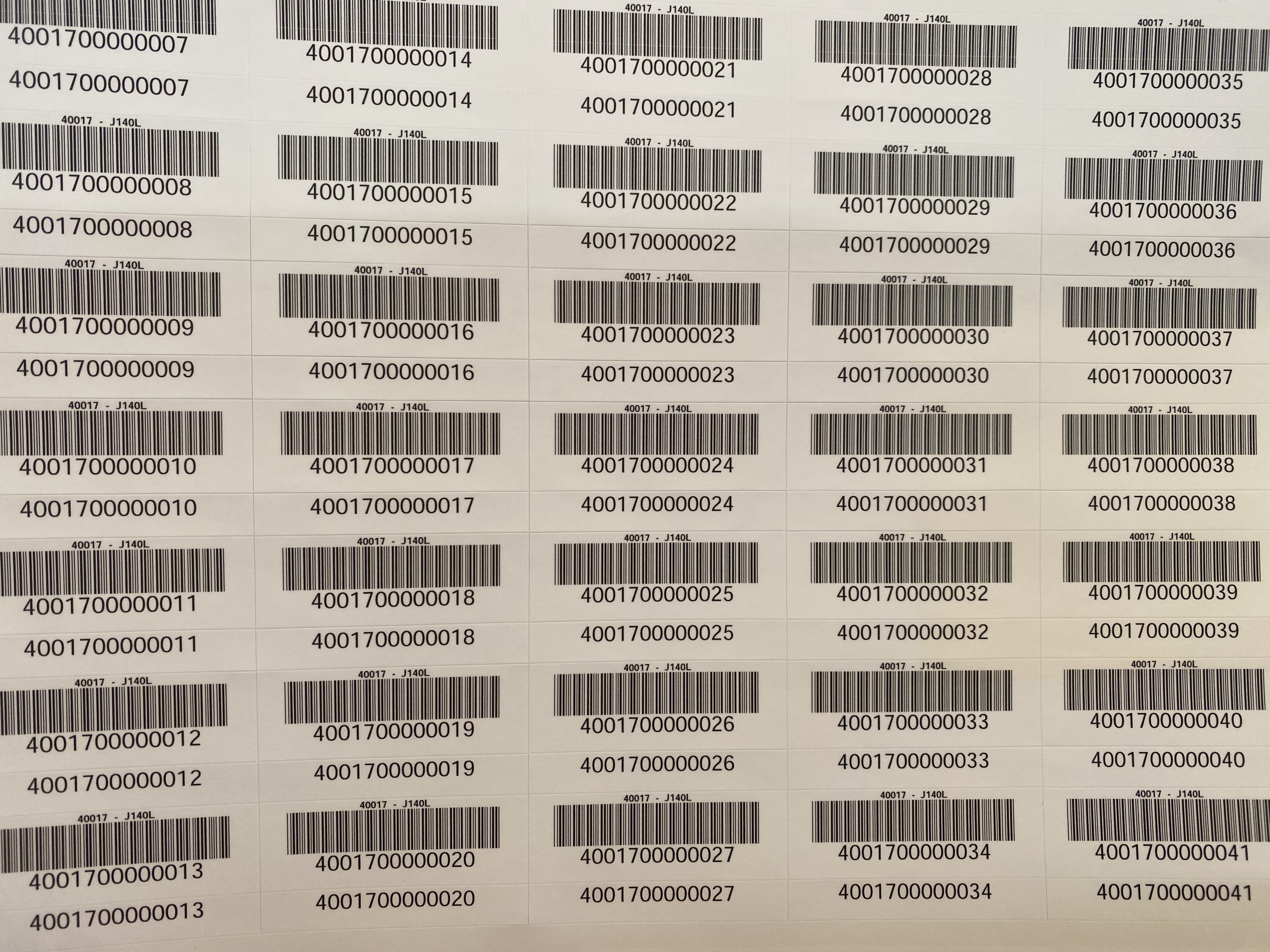 DATA40017: 2-Part Bar Code Labels, 4-Mil Paper, 1 mil matte polyester, Square Corners, Sheets - Image 2