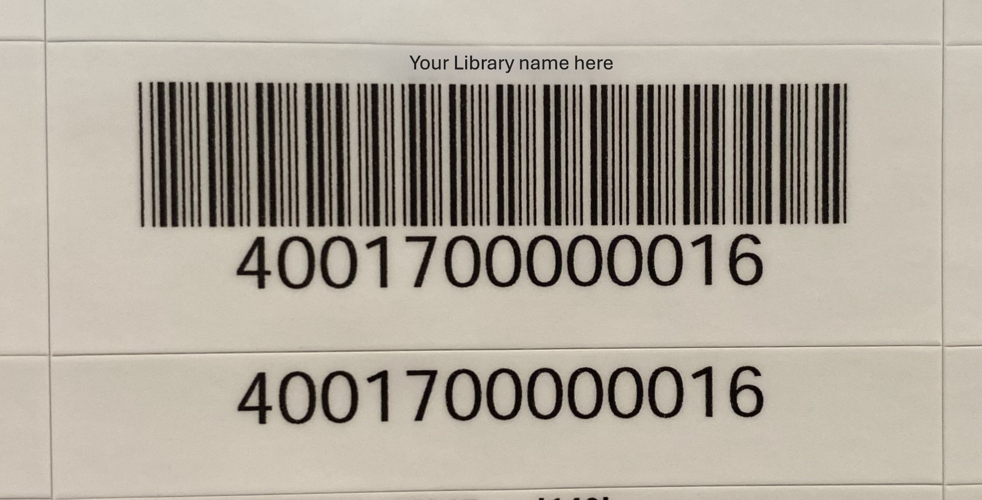 DATA40017: 2-Part Bar Code Labels, 4-Mil Paper, 1 mil matte polyester, Square Corners, Sheets